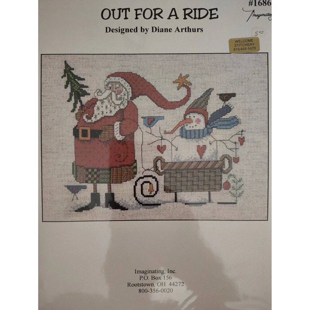 Imaginating Out For A Ride Cross Stitch Pattern Diane Arthurs Christmas Santa...